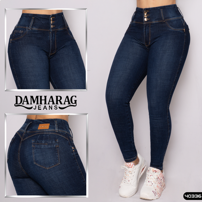 JEANS SKINNY LEVANTA COLA 40336