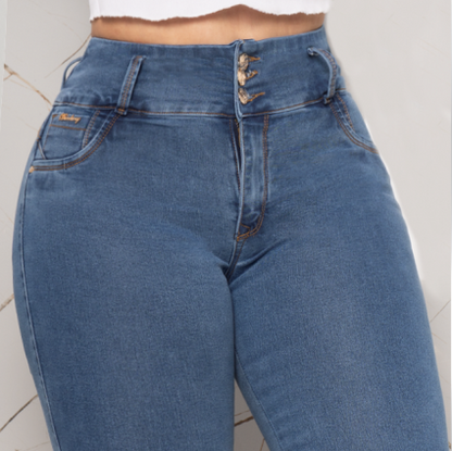 JEANS SKINNY LEVANTA COLA 40356
