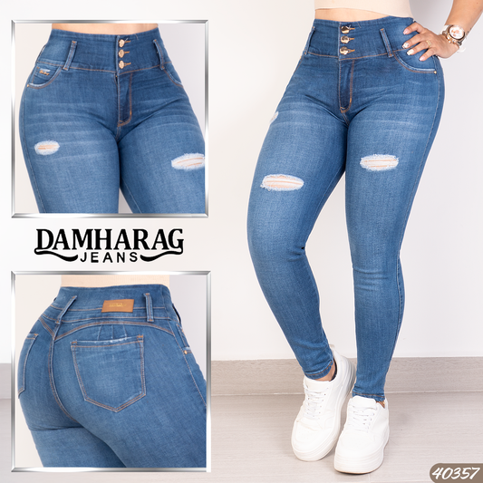JEANS SKINNY LEVANTA COLA 40357