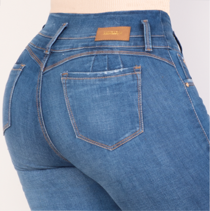 JEANS SKINNY LEVANTA COLA 40357
