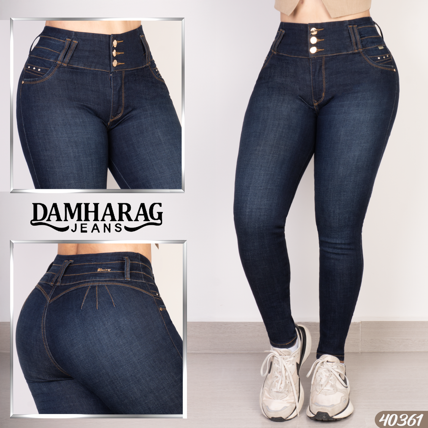 JEANS SKINNY LEVANTA COLA 40361
