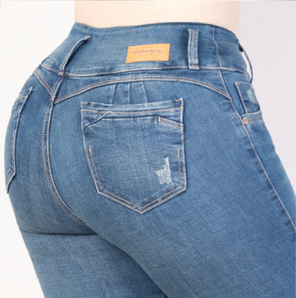JEANS SKINNY LEVANTA COLA 40363