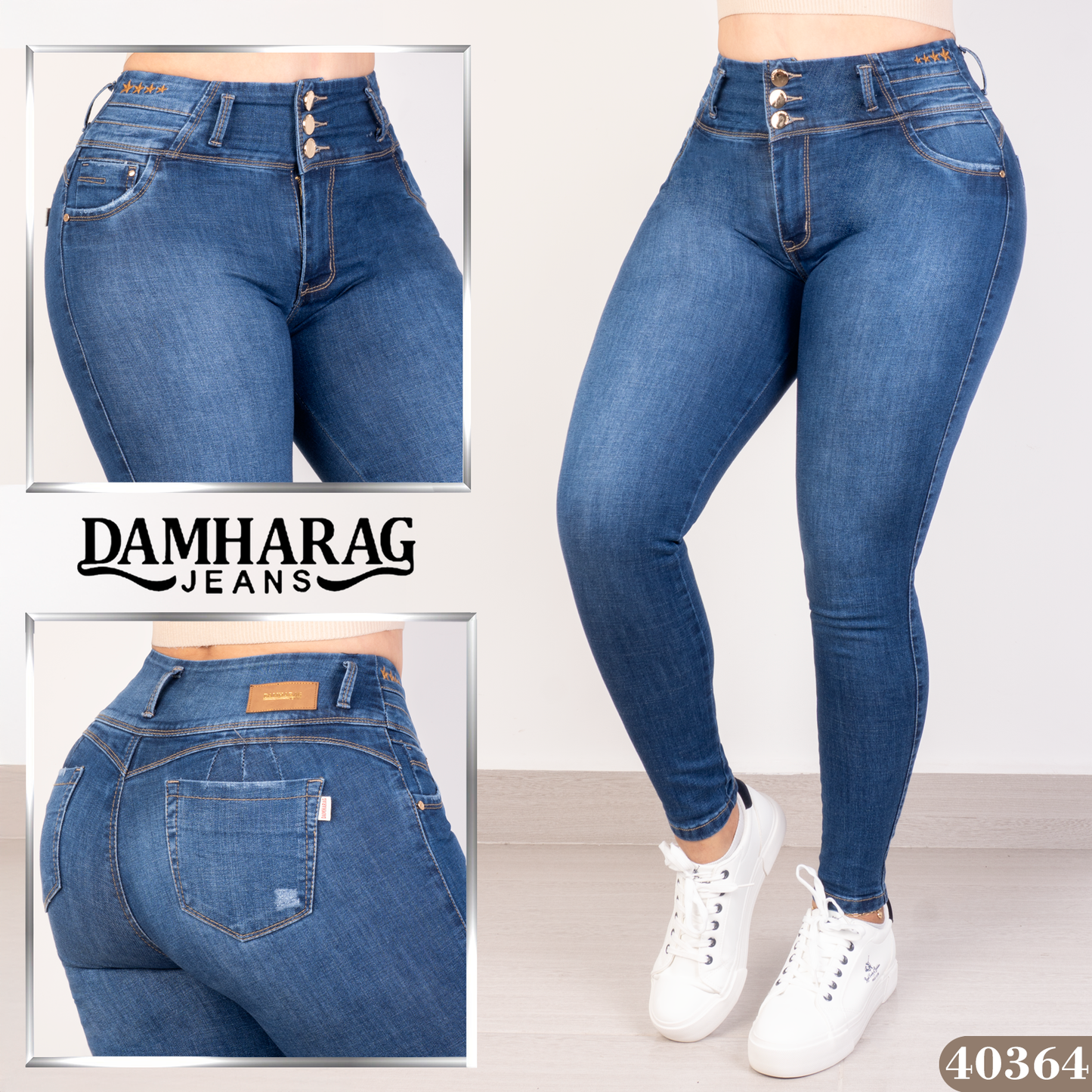 JEANS SKINNY LEVANTA COLA 40364