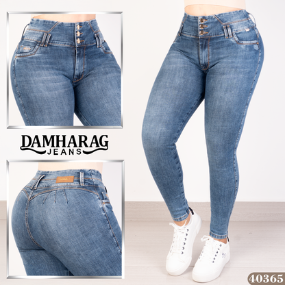 JEANS SKINNY LEVANTA COLA 40365