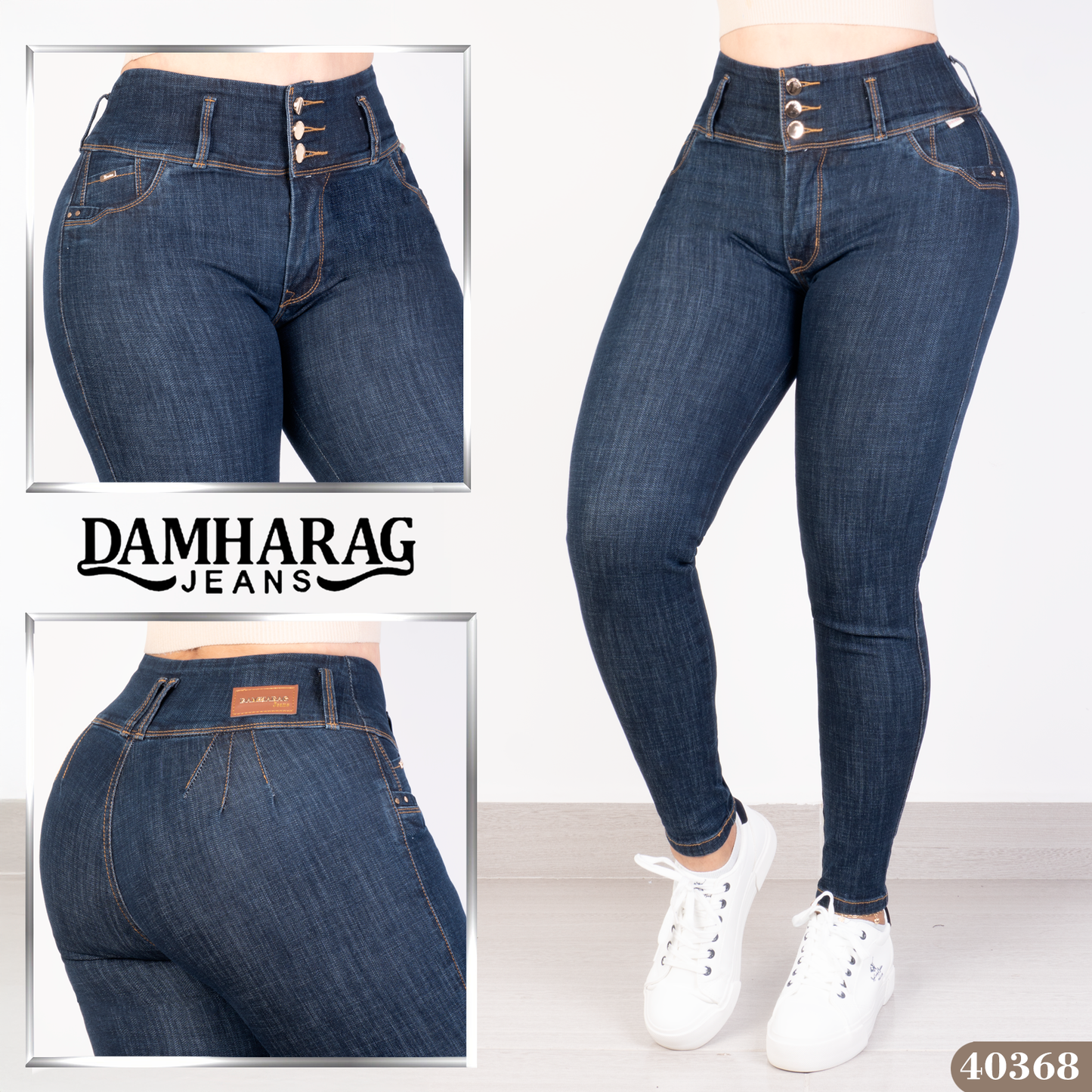 JEANS SKINNY LEVANTA COLA 40368