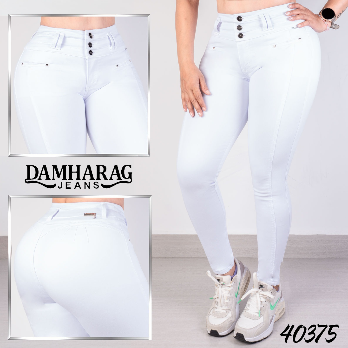 JEANS SKINNY LEVANTA COLA 40375