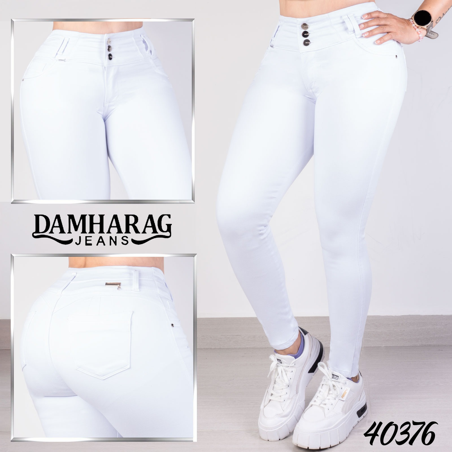 JEANS SKINNY LEVANTA COLA 40376