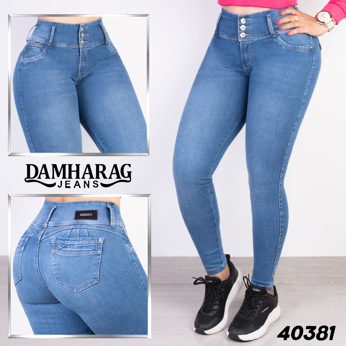 JEANS SKINNY LEVANTA COLA 40381