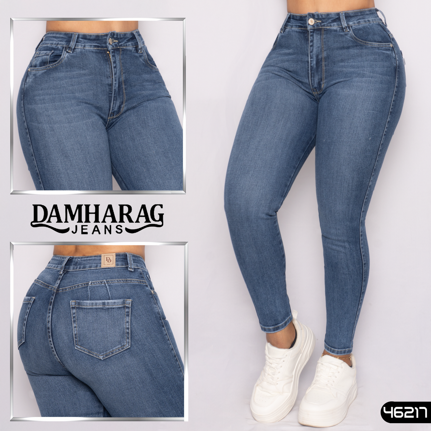 JEANS SKINNY LEVANTA COLA 46217