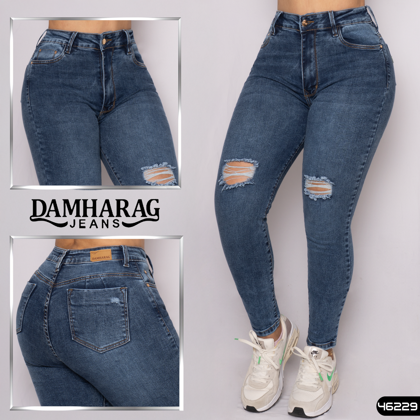 JEANS SKINNY LEVANTA COLA 46229