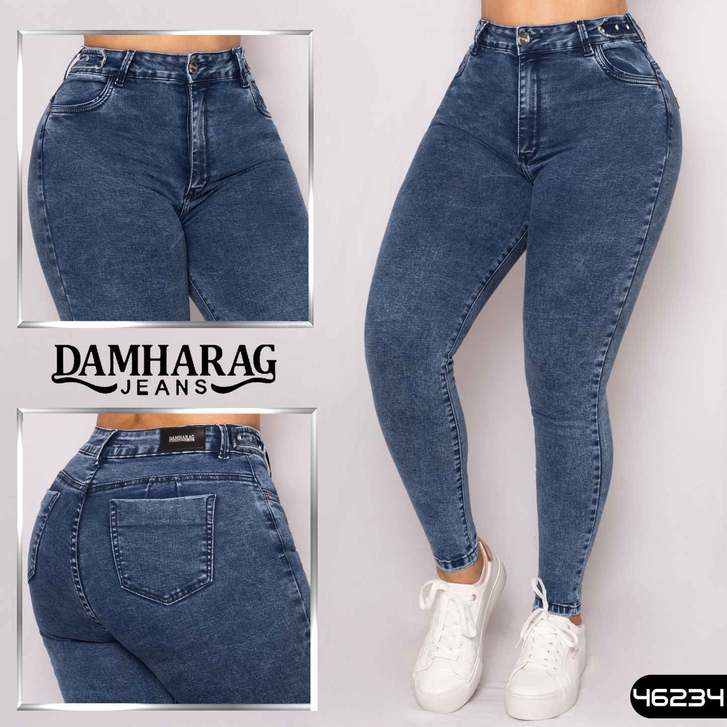 JEANS SKINNY LEVANTA COLA 46234