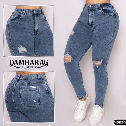 JEANS SKINNY LEVANTA COLA 46237