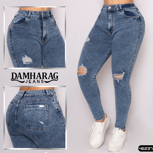 JEANS SKINNY LEVANTA COLA 46237