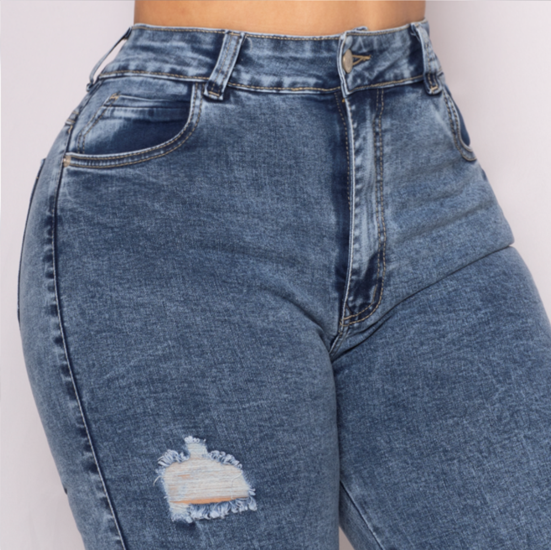 JEANS SKINNY LEVANTA COLA 46237