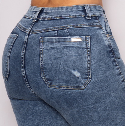 JEANS SKINNY LEVANTA COLA 46237