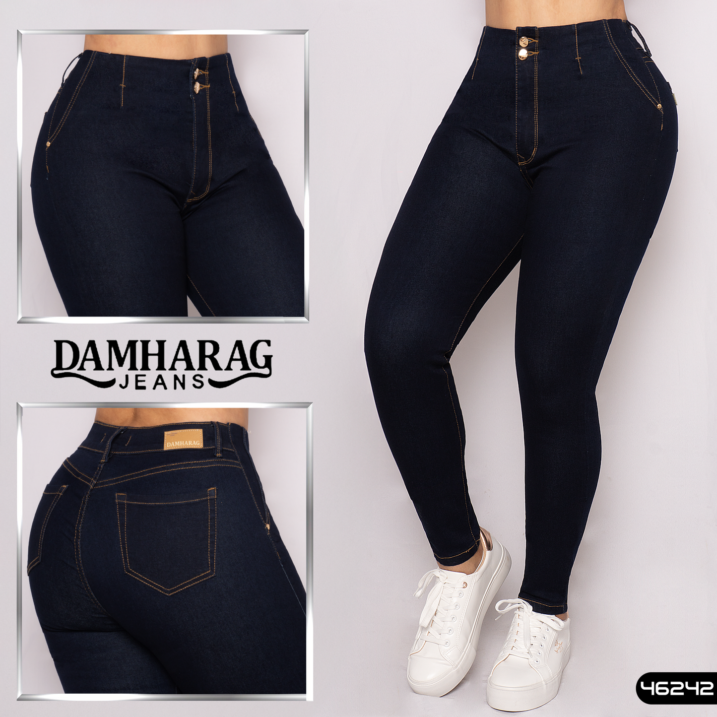 JEANS SKINNY LEVANTA COLA 46242