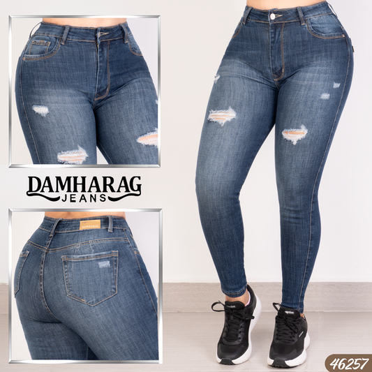 JEANS SKINNY LEVANTA COLA 46257