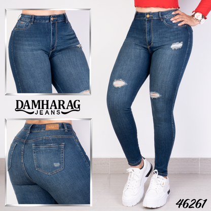JEANS SKINNY LEVANTA COLA 46261