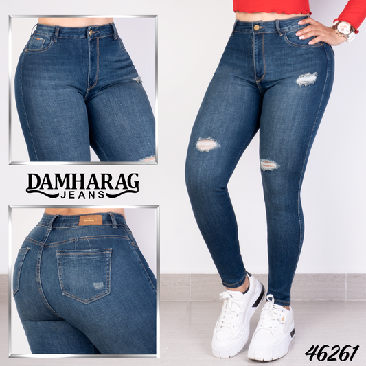 JEANS SKINNY LEVANTA COLA 46261