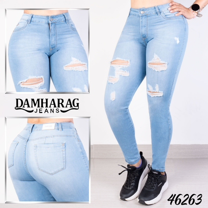 JEANS SKINNY LEVANTA COLA 46263