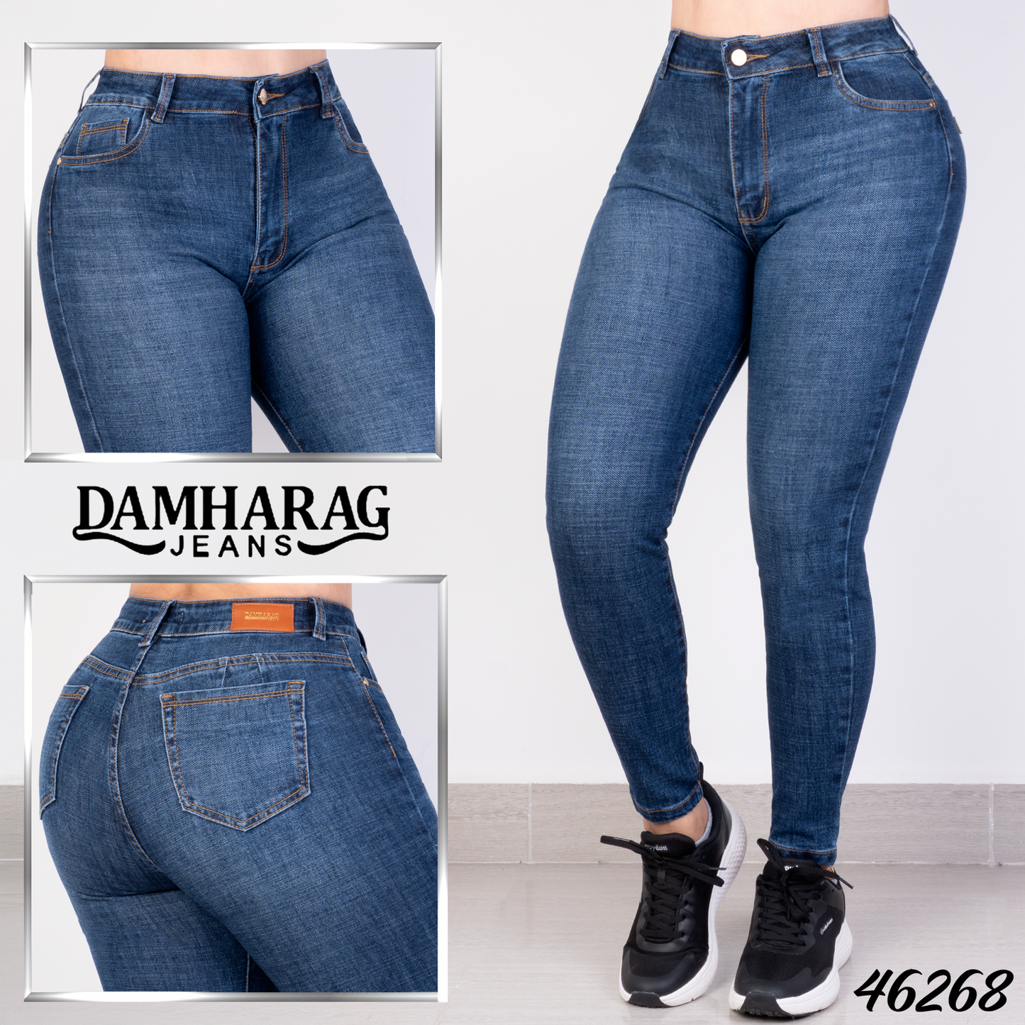 JEANS SKINNY LEVANTA COLA 46268