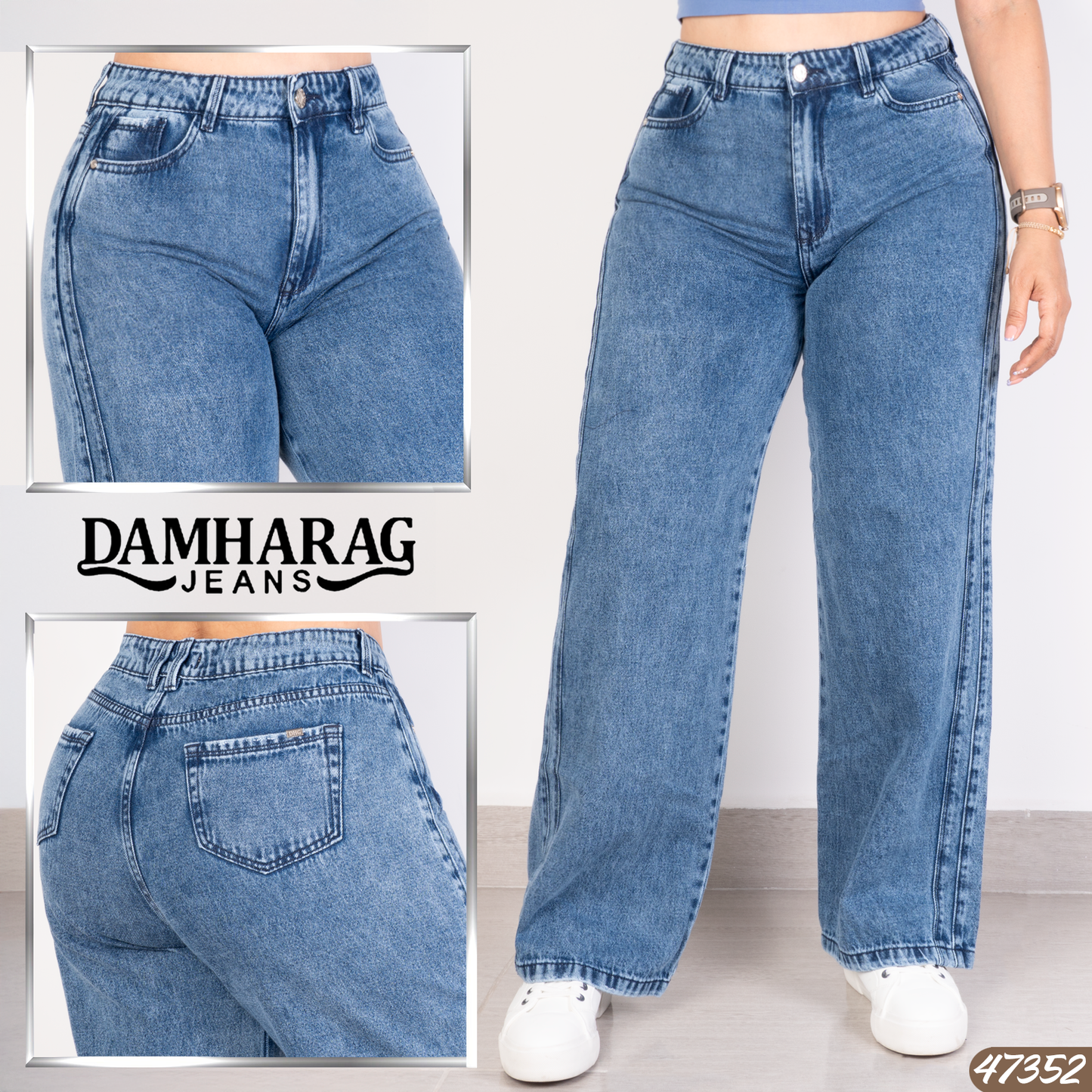 JEANS WIDE LEG LEVANTA COLA 47352