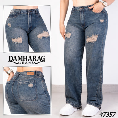 JEANS STRAIGHT LEVANTA COLA 47357