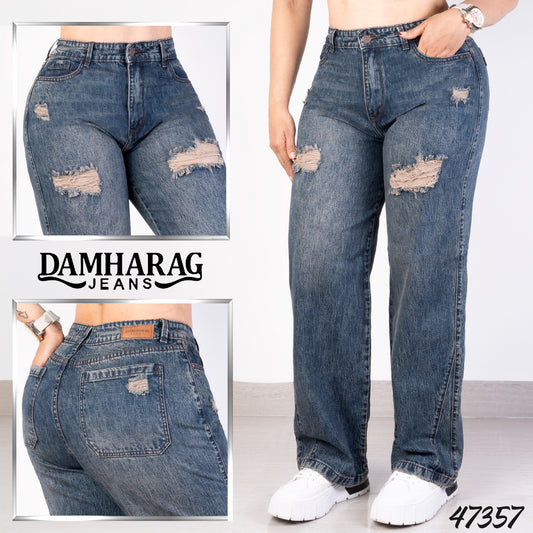 JEANS STRAIGHT LEVANTA COLA 47357