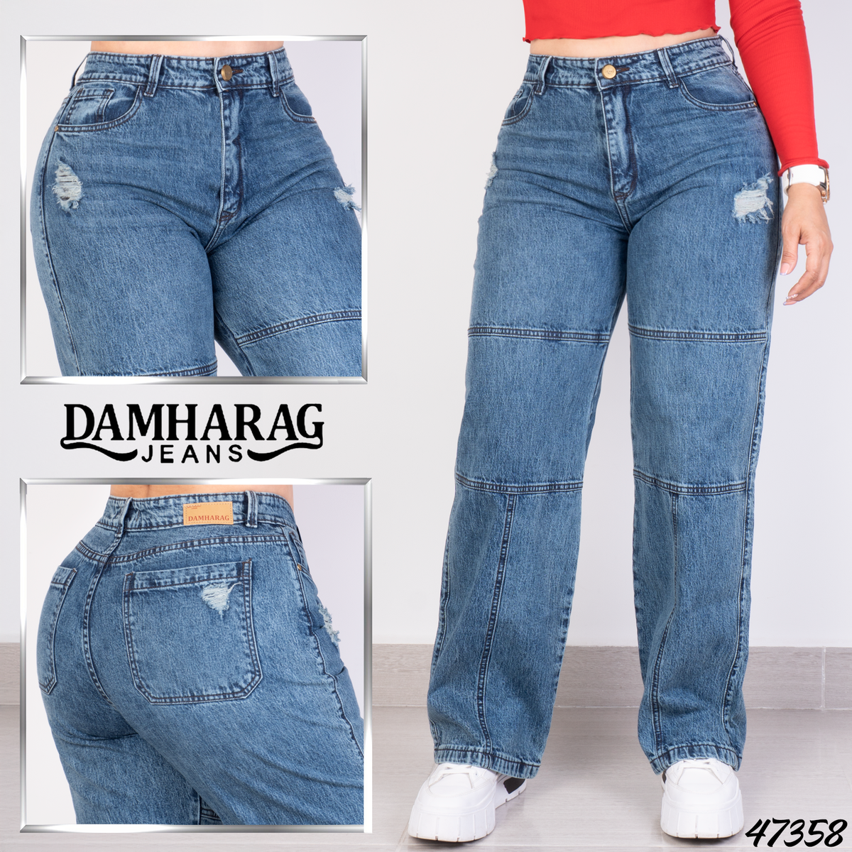 JEANS STRAIGHT LEVANTA COLA 47358