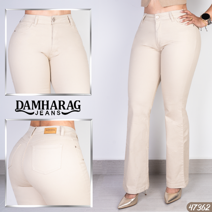 JEANS MOM FLARE LEVANTA COLA 47362