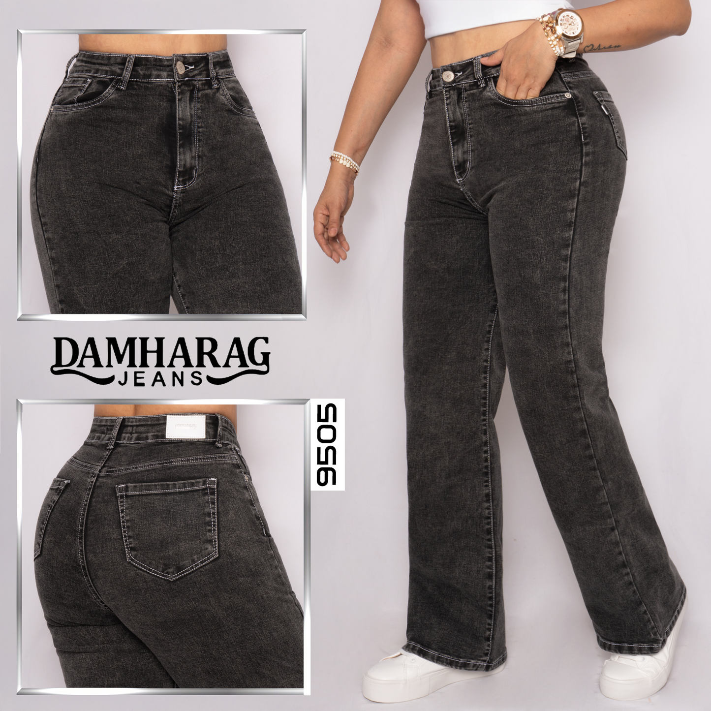 JEANS BOTA ANCHA LEVANTA COLA 9505